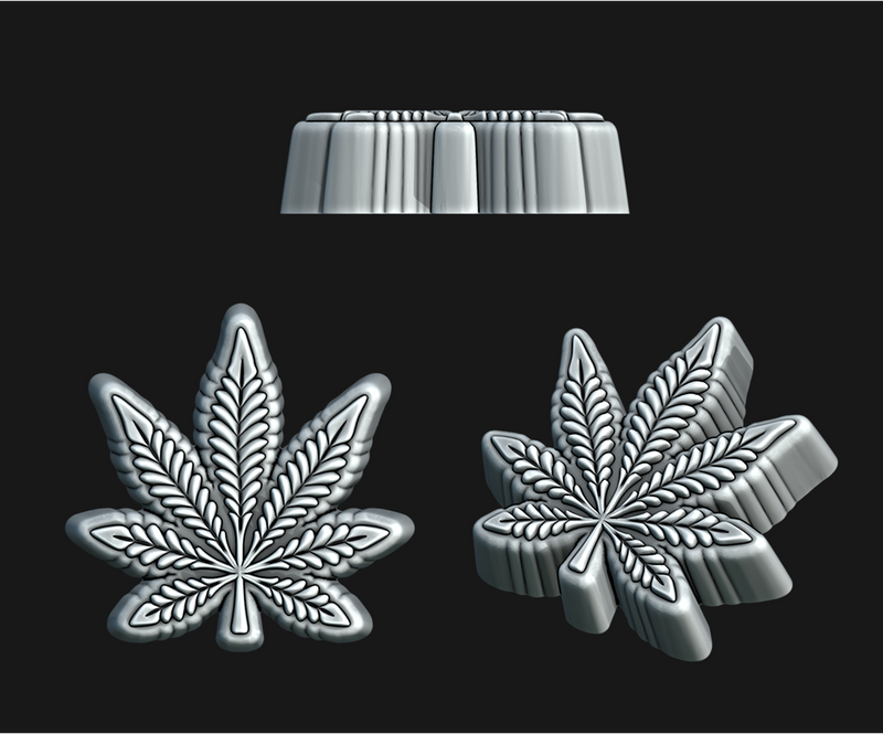Leaf 003 - NEW 2023 Cannabis Leaf Design - 100% Platinum Silicone Sheet Mold
