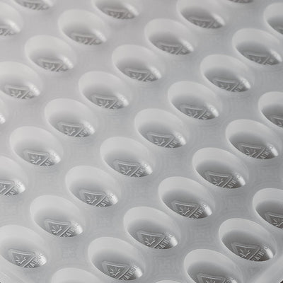 Closeup3mLOvalCandyDepositorMoldMassachusettsMaineRhodeIslandTHCTriangleSymbol136Cavities100PercentPlatinumSilicone