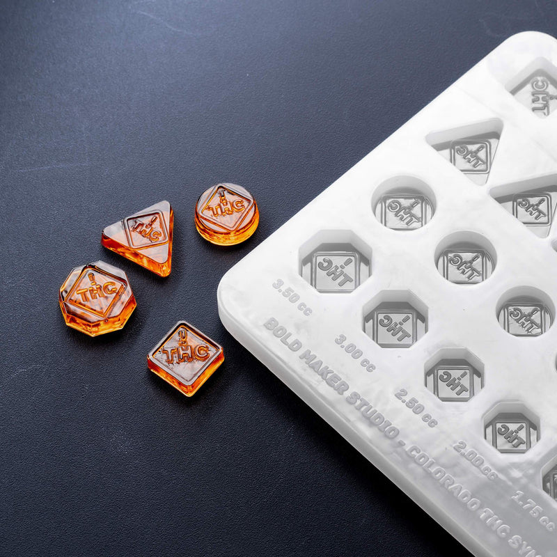 ColoradoTHCSymbolCandyGummyMoldResearchandDevelopmentSampleKitColoradoOhioFlorida100PercentPlatinumSiliconeOrangeGummies