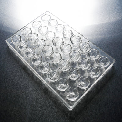 8mL Geometric Dome Chocolates Mold - MA, ME, RI, VT THC Symbol - 32 Cavities - 22913