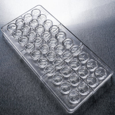 2.8mL Round Chocolate Mold - CBD Symbol - 40 Cavities - 22899