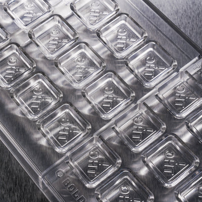 3.38mL Square Chocolates Mold - CO, FL, NM, OH THC Symbol - 27 Cavities - 22920