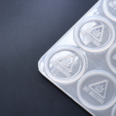 19mL Circle Candy Full Sheet Mold - MA, ME, RI, VT THC Symbol - 40 Cavities - 22138