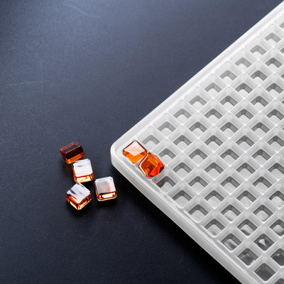 OrangeGummiesand2mLSquareCandyGummyDepositorMoldPlain300Cavities100PercentPlatinumSilicone