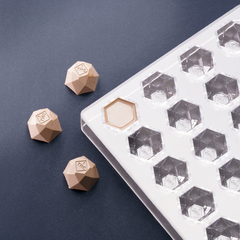 8mL 32pc Chocolate Dome Truffle Mold - Colorado THC Diamond Symbol - PCOL5