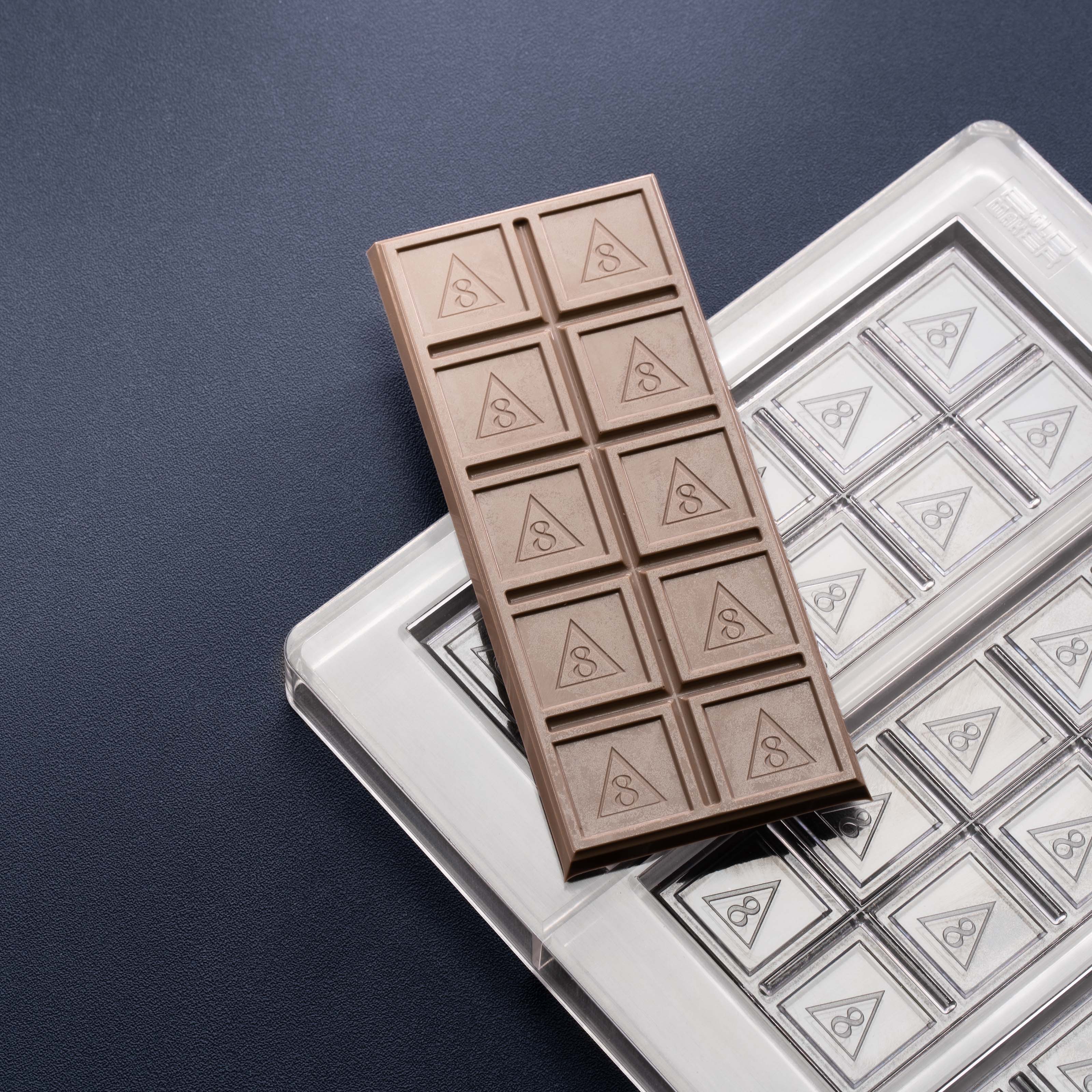 43mL 10pc Chocolate Bar Mold - Delta 8 Triangle Symbol - 4 Bars - 22868
