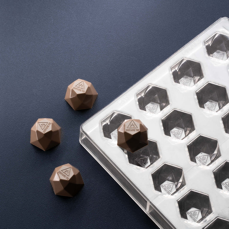 8mL 32pc Chocolate Truffle Mold - Massachusetts/Maine/Rhode Island THC Diamond Symbol - PMAL5