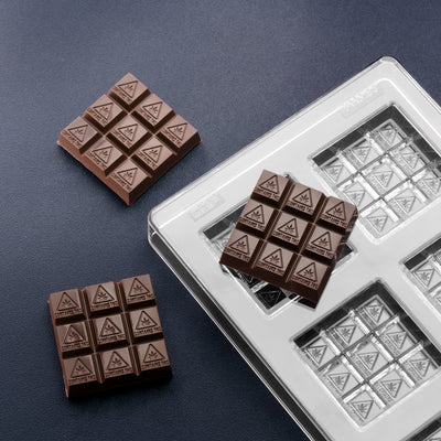17.8mL 9pc Square Chocolate Bar Mold - MA, ME, RI, VT THC Symbol  - 8 Bars - 22908