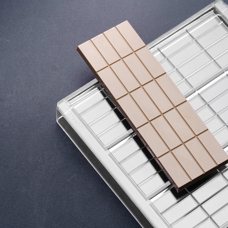 46.6mL Rectangle Chocolate Bar Mold - Plain - 20 Pieces - PPS14