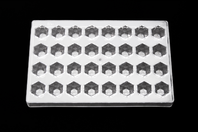 8mL Geometric Dome Chocolates Mold - CO, FL, NM, OH THC Symbol - 32 Cavities - 22928