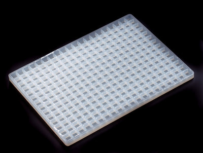 TopView2mLCubeCandyGummyDepositorMold280Cavities100PercentPlatinumSiliconeBlackBackground