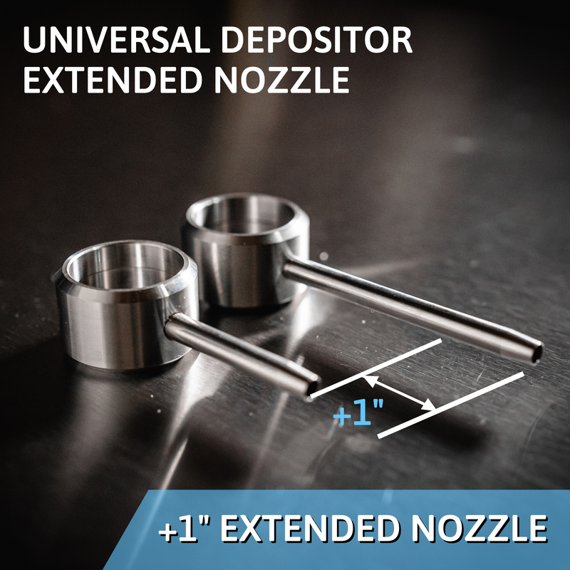 Universal Depositor Extended Nozzle +1.0" - One Inch Longer Nozzle - Bold Maker